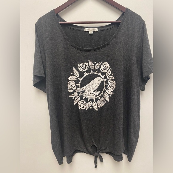 Warehouse Tops - 4 for $25 💜 Warehouse Black Relaxed Tie Front Short Sleeve Tee Size 3x